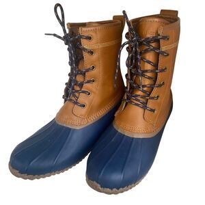 Lands End Duck Boots Waterproof Lace Up Ankle Rain Boots Women's 7.5 Nice!!